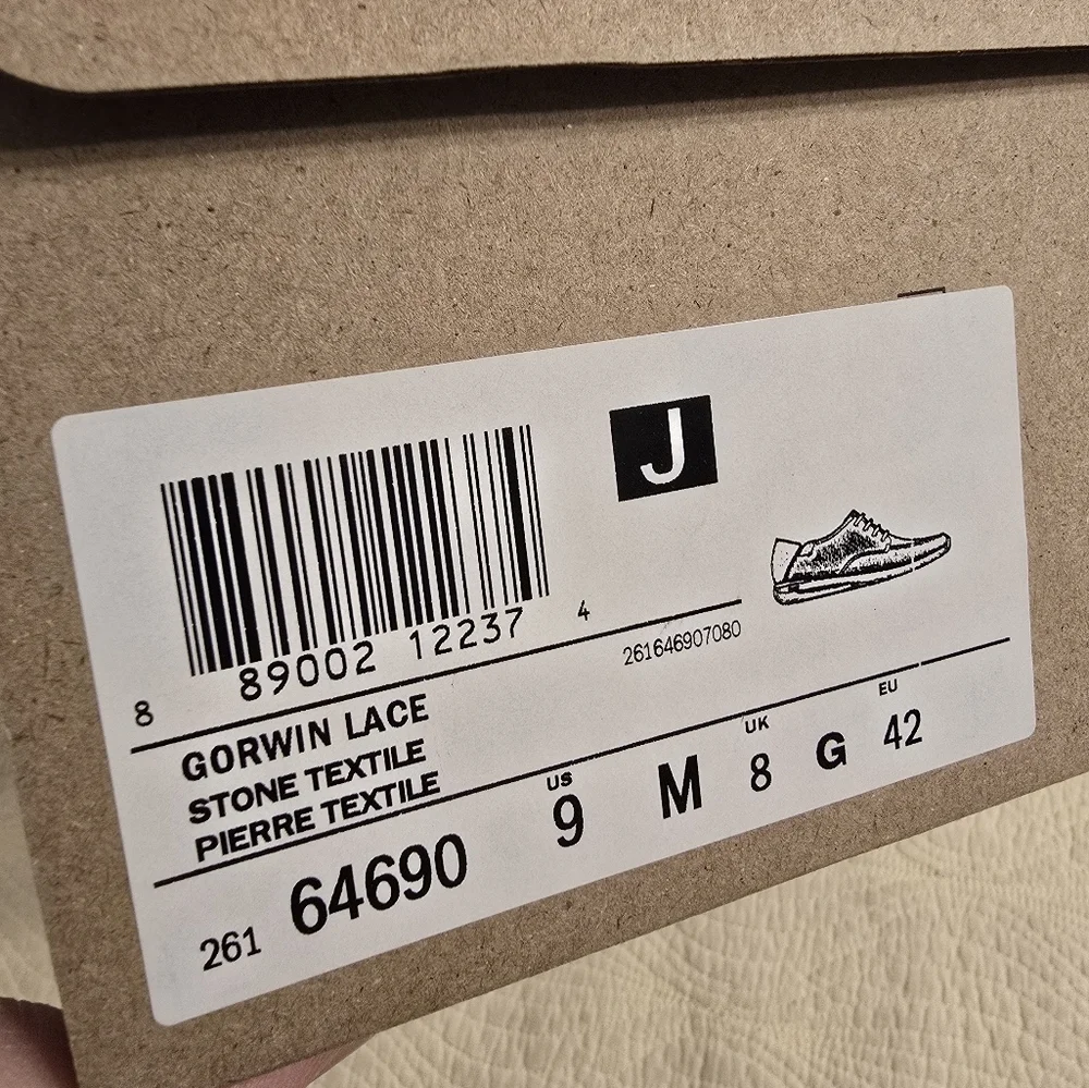 NIB Clarks Men's Gray Gorwin Lace Casual Shoes